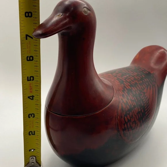 Vintage Amazing Chinese Laquered Wooden Duck Box #432